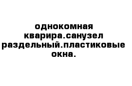 однокомная кварира.санузел раздельный.пластиковые окна.